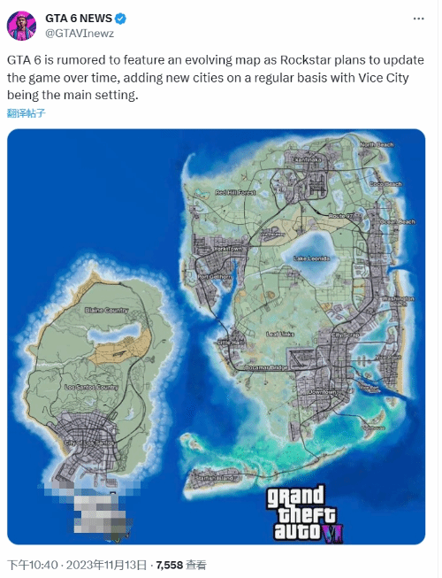 传《GTA6》地图会定期更新 罪恶都市为主要城市(传《GTA6》至少已经开发了8年)