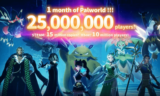 《幻兽帕鲁》首月玩家数达2500万 Steam销量1500万(《幻兽帕鲁》攻略)